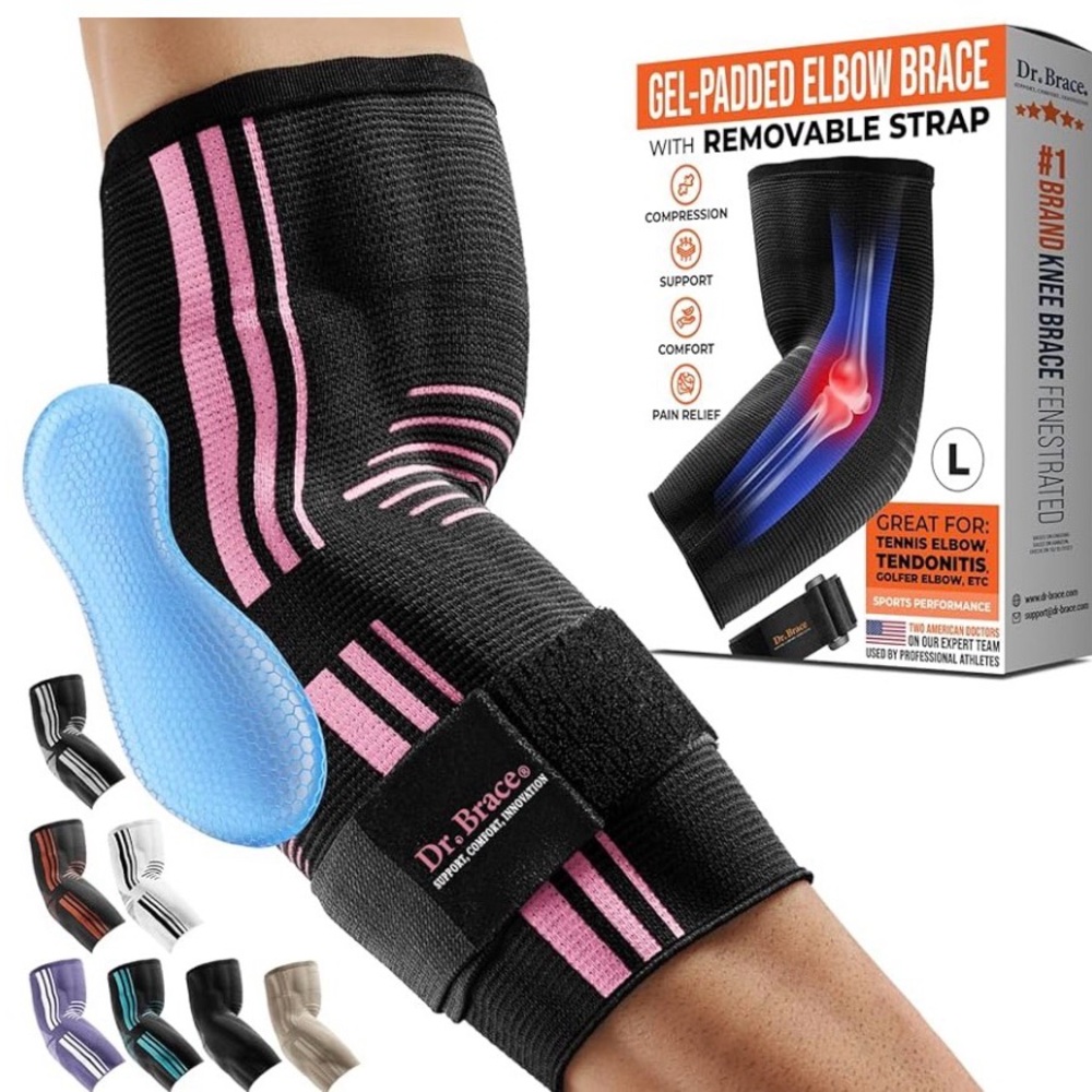 DR. BRACE® Elite Elbow Brace Support, Breathable Elbow Compression Sleeve